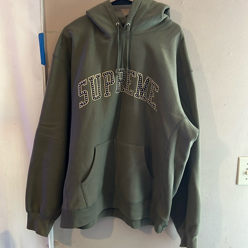 SUPREME STARS ARC HOODIE MILITARY GREEN SIZE XL
